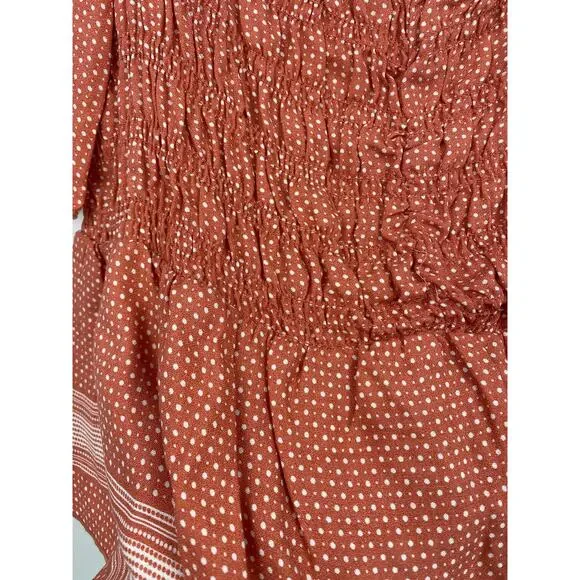 Urban Romantics Womens Off Shoulder Peasant Polka Dot Blouse NEW Small - Picture 7 of 10